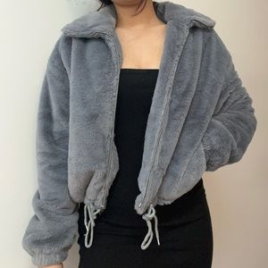 Missguided fur bomber jacket